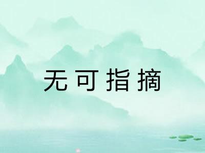 无可指摘