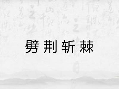 劈荆斩棘 劈荆斩棘