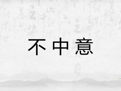 不中意 不中意