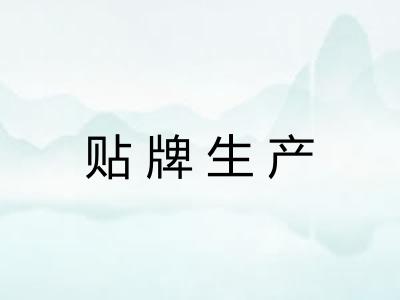 贴牌生产 贴牌生产