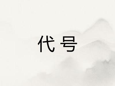 代号 代号