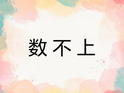 数不上