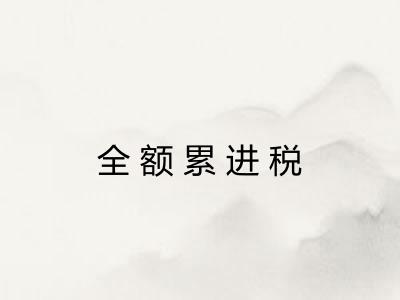 全额累进税 全额累进税