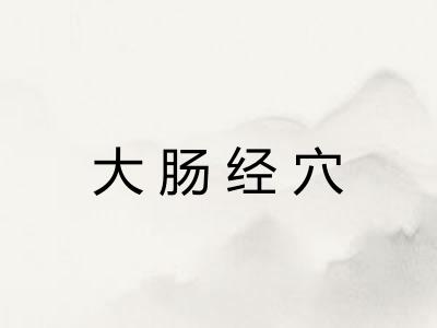 大肠经穴 大肠经穴