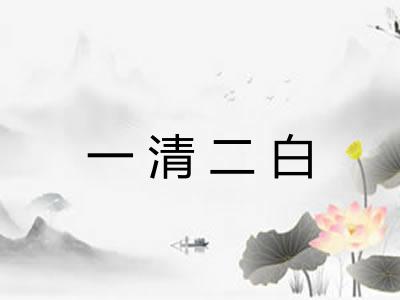 一清二白
