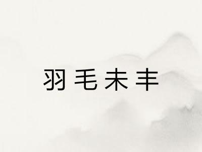 羽毛未丰 羽毛未丰