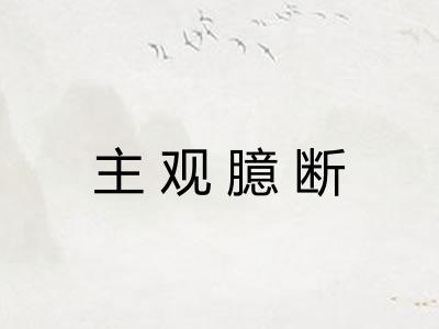 主观臆断 主观臆断