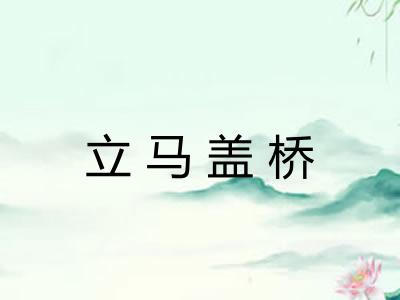立马盖桥 立马盖桥