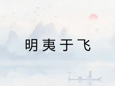 明夷于飞