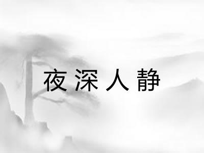 夜深人静 夜深人静