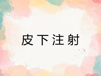 皮下注射 皮下注射