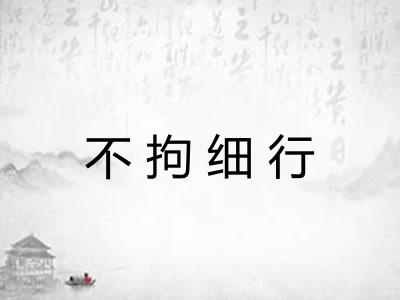 不拘细行