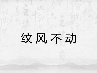 纹风不动