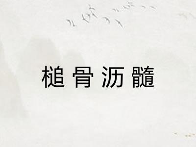 槌骨沥髓 槌骨沥髓