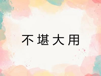 不堪大用