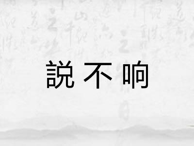 説不响