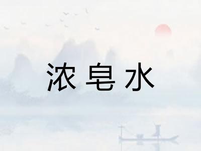 浓皂水 浓皂水