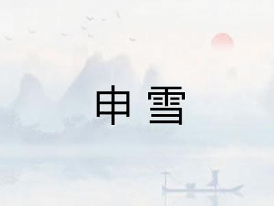 申雪 申雪
