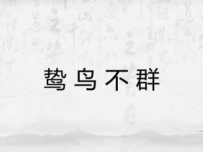 鸷鸟不群