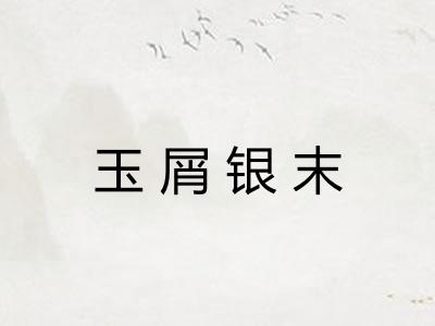 玉屑银末 玉屑银末