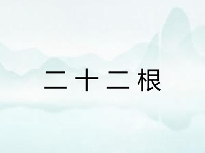 二十二根 二十二根