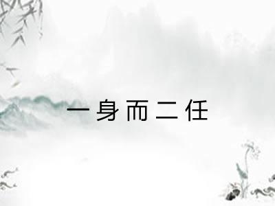 一身而二任