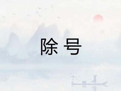 除号 除号