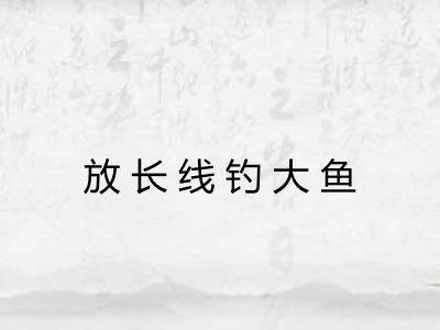 放长线钓大鱼 放长线钓大鱼