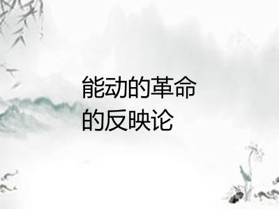 能动的革命的反映论