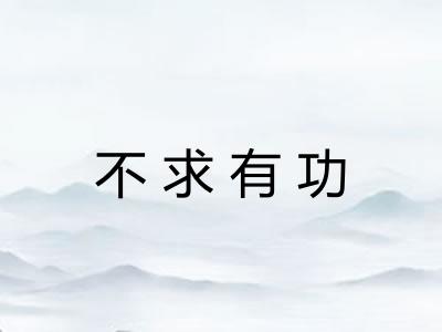 不求有功