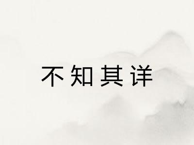 不知其详