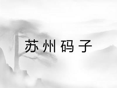 苏州码子 苏州码子