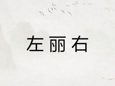左丽右 左丽右