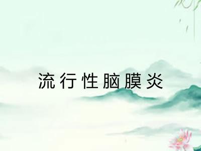 流行性脑膜炎 流行性脑膜炎