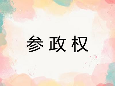 参政权 参政权