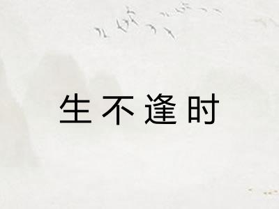生不逢时 生不逢时