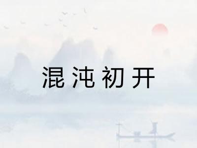 混沌初开 混沌初开