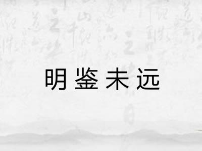明鉴未远