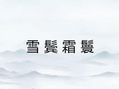 雪鬓霜鬟 雪鬓霜鬟