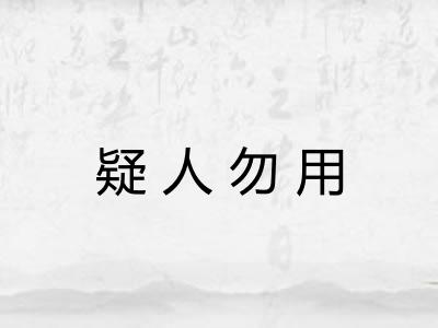 疑人勿用