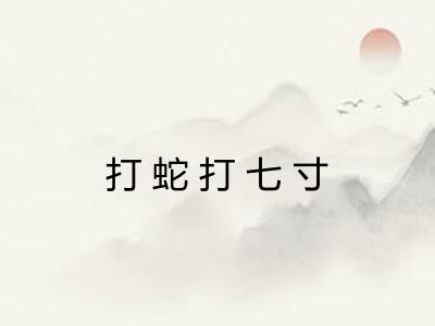 打蛇打七寸 打蛇打七寸
