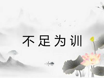 不足为训 不足为训