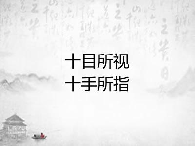十目所视十手所指 十目所视十手所指