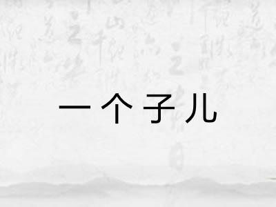 一个子儿 一个子儿