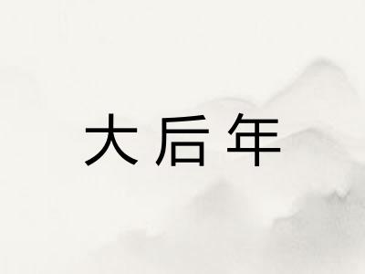 大后年 大后年