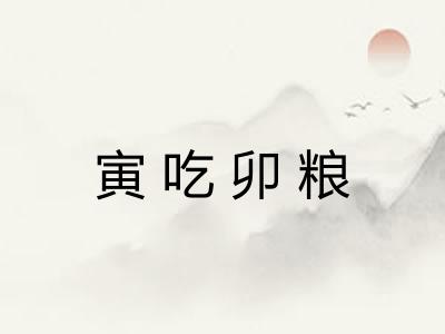 寅吃卯粮 寅吃卯粮