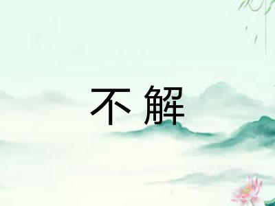 不解