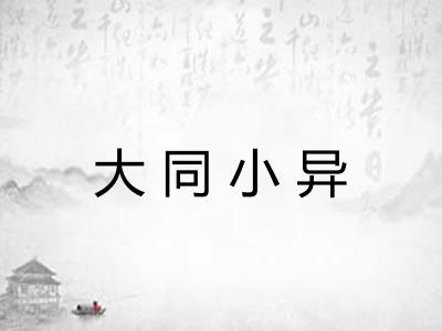 大同小异 大同小异