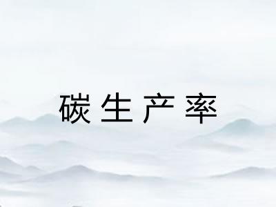 碳生产率 碳生产率