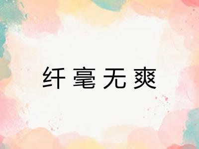 纤毫无爽